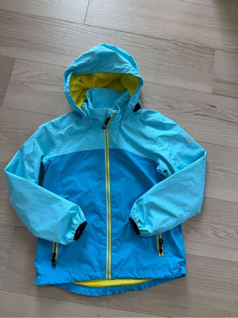 Killtec Children's Two-Tone Aqua & Teal Waterproof Rain Jacket with Hood